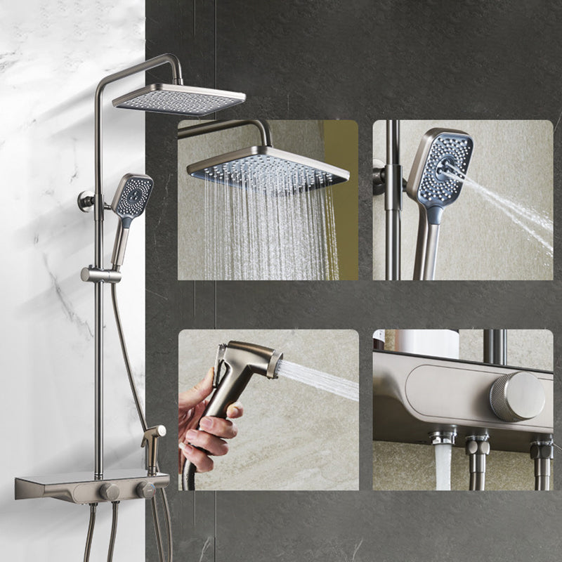 Wall Mounted Shower Head Combo Contemporary Metal Shower System