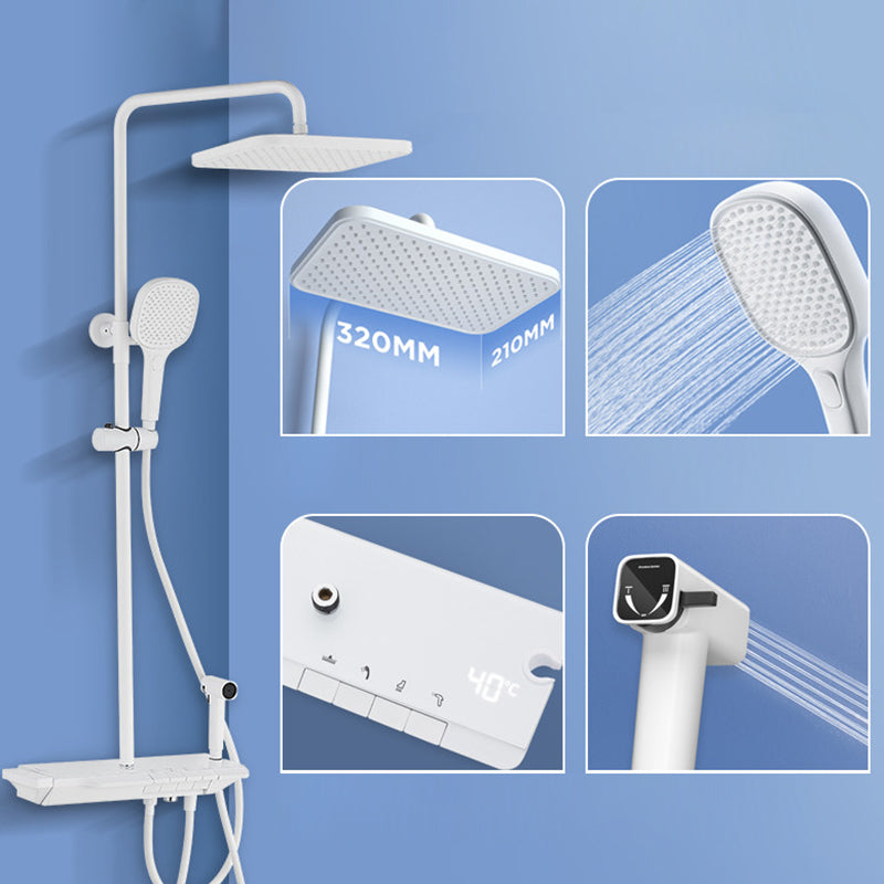 Wall Mounted Shower Head Combo Contemporary Metal Shower System