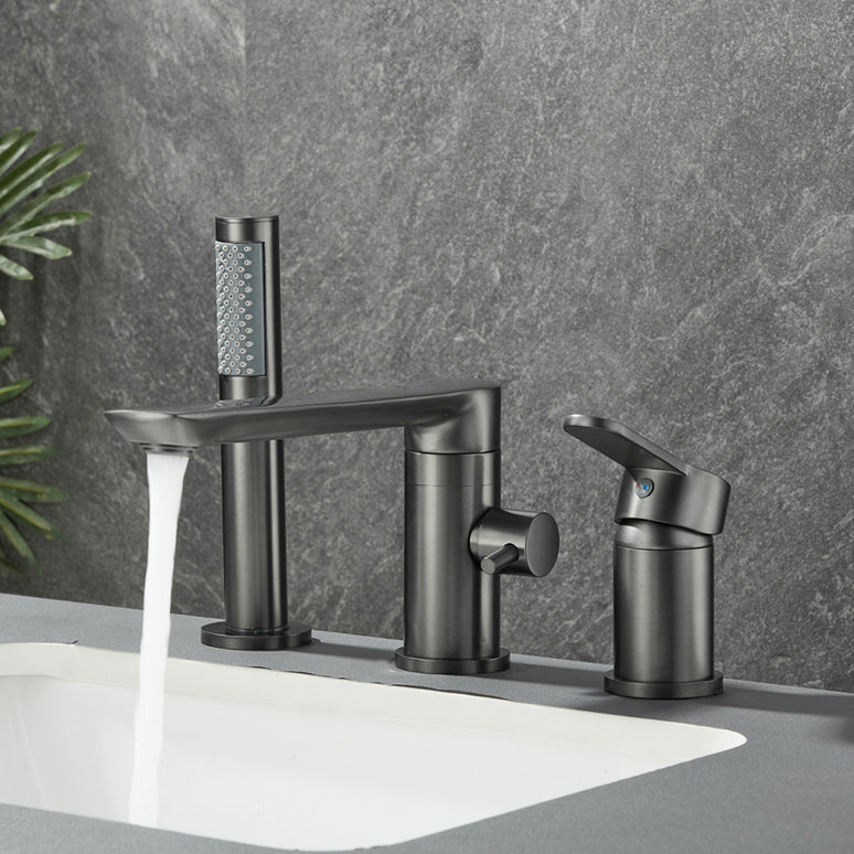 Modern Swivel Bathtub Faucet Double Handle Deck Mounted Bathroom Faucet with Handles