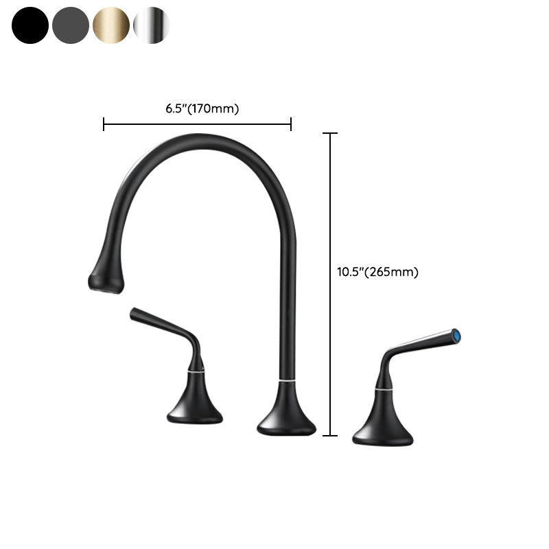 Modern Swivel Bathtub Faucet Double Handle Deck Mounted Bathroom Faucet with Handles