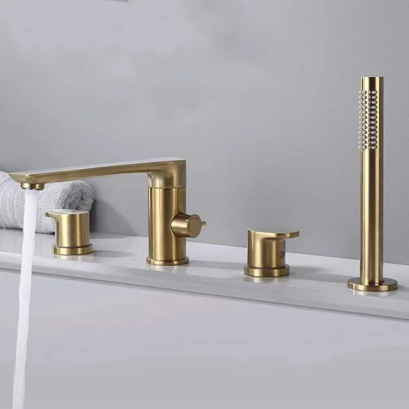 Modern Swivel Bathroom Faucet Low Arc Deck Mounted Bathtub Faucet