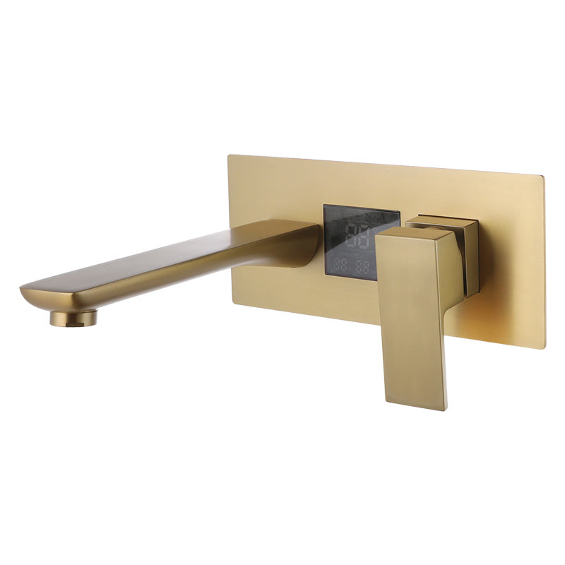 Modern Bathroom Faucet Solid Color Copper Wall Mount Bathtub Faucet