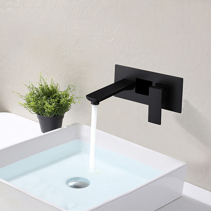 Modern Bathroom Faucet Solid Color Copper Wall Mount Bathtub Faucet