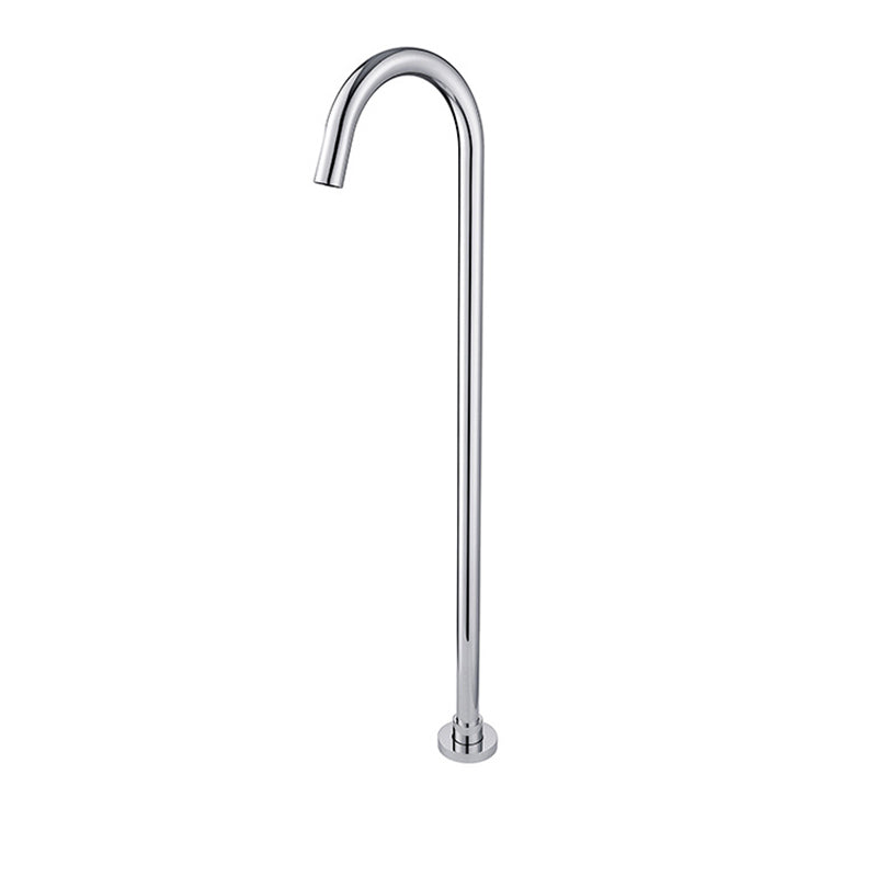 Modern High Arc Faucet Floor Mounted Freestanding Tub Filler with Risers