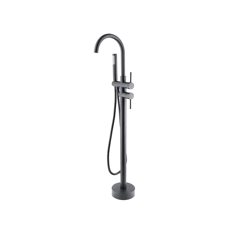 Modern Freestanding Faucet Copper with Risers and Handheld Shower Tub Faucet