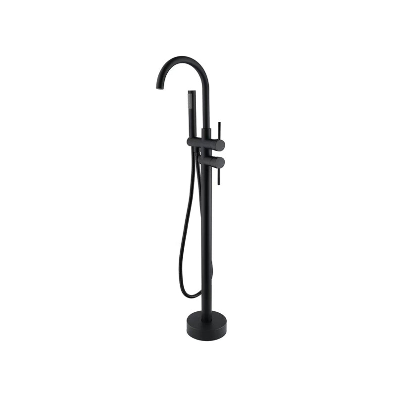 Modern Freestanding Faucet Copper with Risers and Handheld Shower Tub Faucet