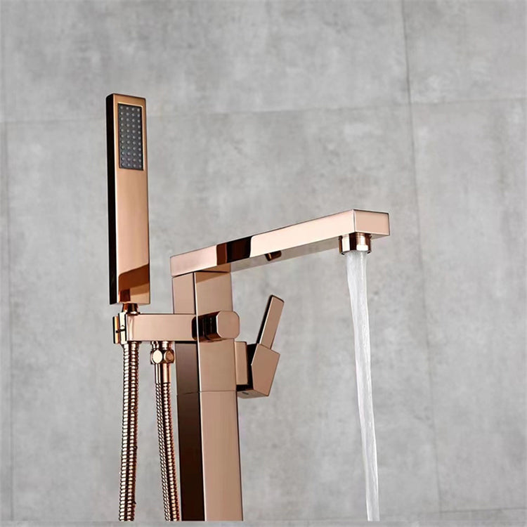 Modern Freestanding Faucet Copper with Risers and Handheld Shower Tub Faucet