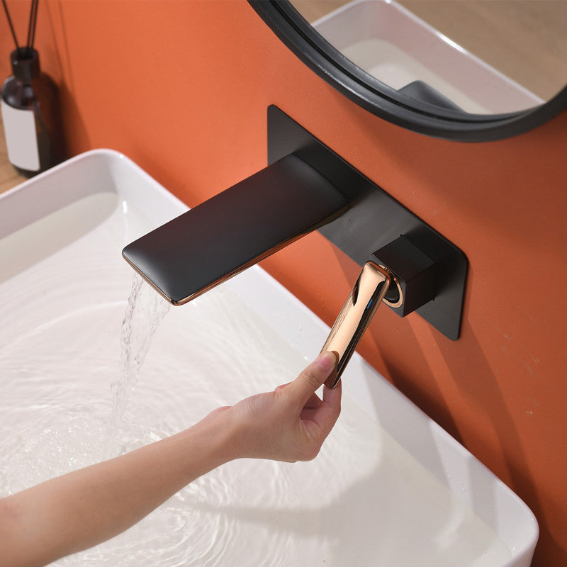 Modern Bathtub Faucet Copper Fixed Lever Handle Wall Mounted Bathroom Faucet