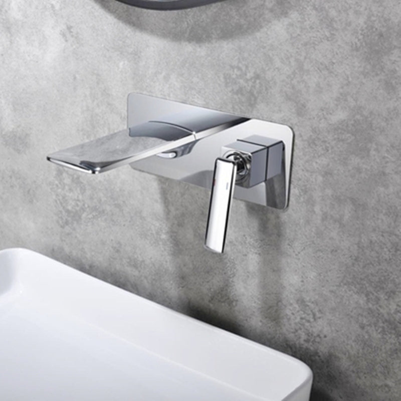 Modern Bathtub Faucet Copper Fixed Lever Handle Wall Mounted Bathroom Faucet