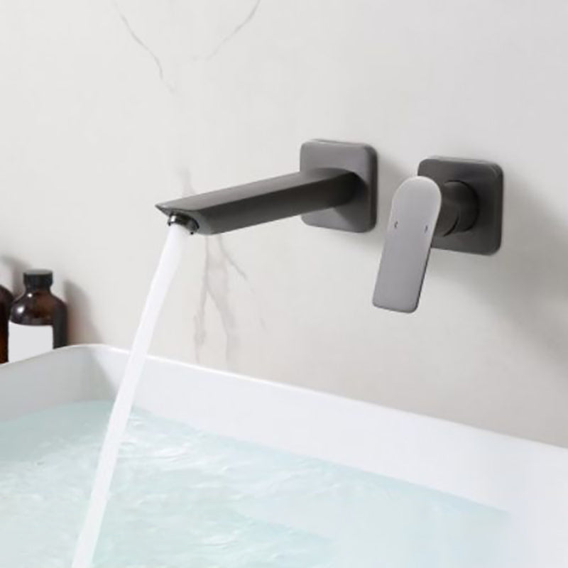 Modern Bathtub Faucet Copper Fixed Lever Handle Wall Mounted Bathroom Faucet