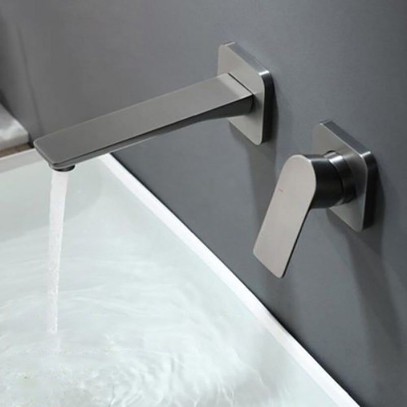 Modern Bathtub Faucet Copper Fixed Lever Handle Wall Mounted Bathroom Faucet