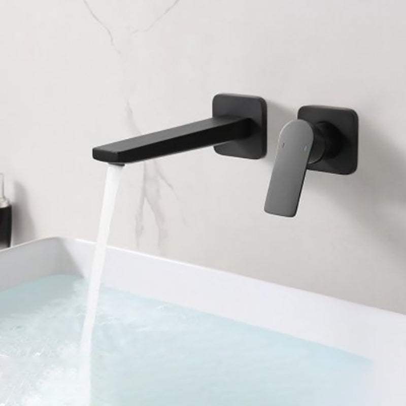 Modern Bathtub Faucet Copper Fixed Lever Handle Wall Mounted Bathroom Faucet