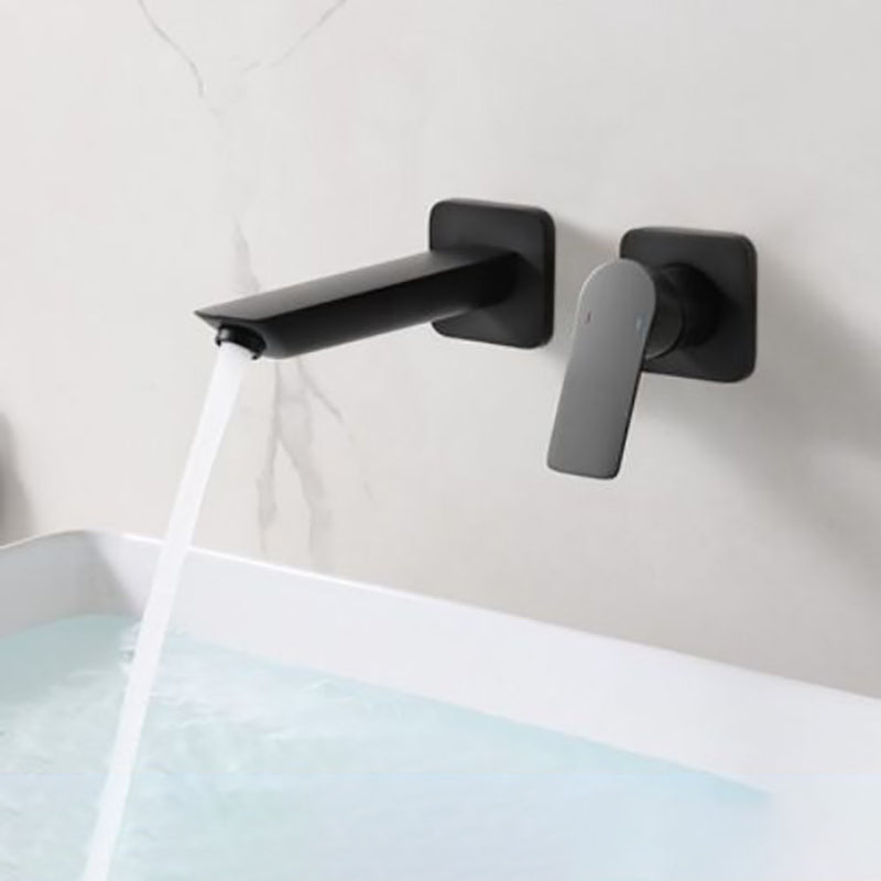 Modern Bathtub Faucet Copper Fixed Lever Handle Wall Mounted Bathroom Faucet