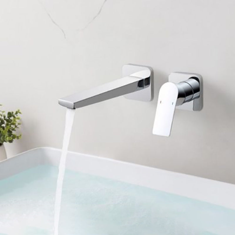 Modern Bathtub Faucet Copper Fixed Lever Handle Wall Mounted Bathroom Faucet