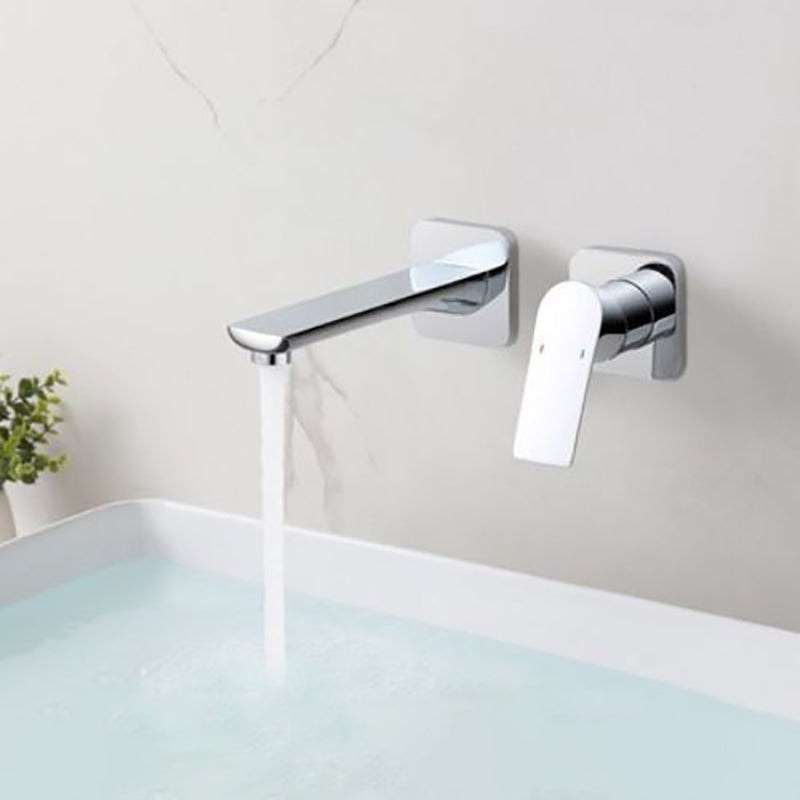 Modern Bathtub Faucet Copper Fixed Lever Handle Wall Mounted Bathroom Faucet