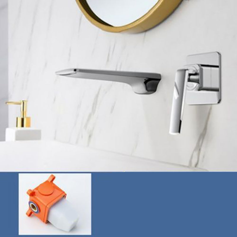 Modern Bathtub Faucet Copper Fixed Lever Handle Wall Mounted Bathroom Faucet