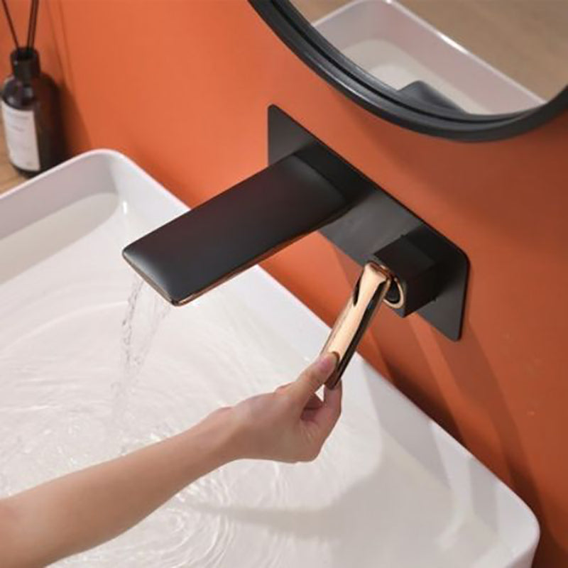 Modern Bathtub Faucet Copper Fixed Lever Handle Wall Mounted Bathroom Faucet