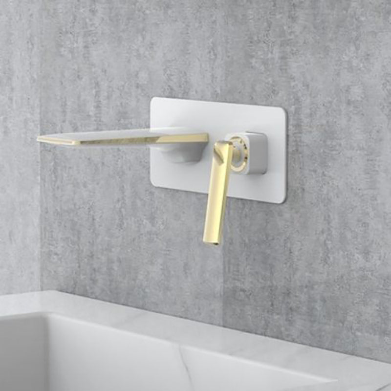 Modern Bathtub Faucet Copper Fixed Lever Handle Wall Mounted Bathroom Faucet