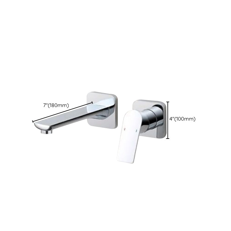 Modern Bathtub Faucet Copper Fixed Lever Handle Wall Mounted Bathroom Faucet