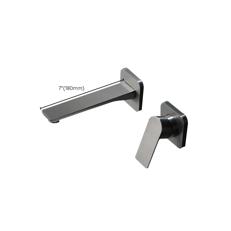 Modern Bathtub Faucet Copper Fixed Lever Handle Wall Mounted Bathroom Faucet