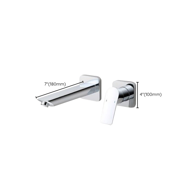 Modern Bathtub Faucet Copper Fixed Lever Handle Wall Mounted Bathroom Faucet