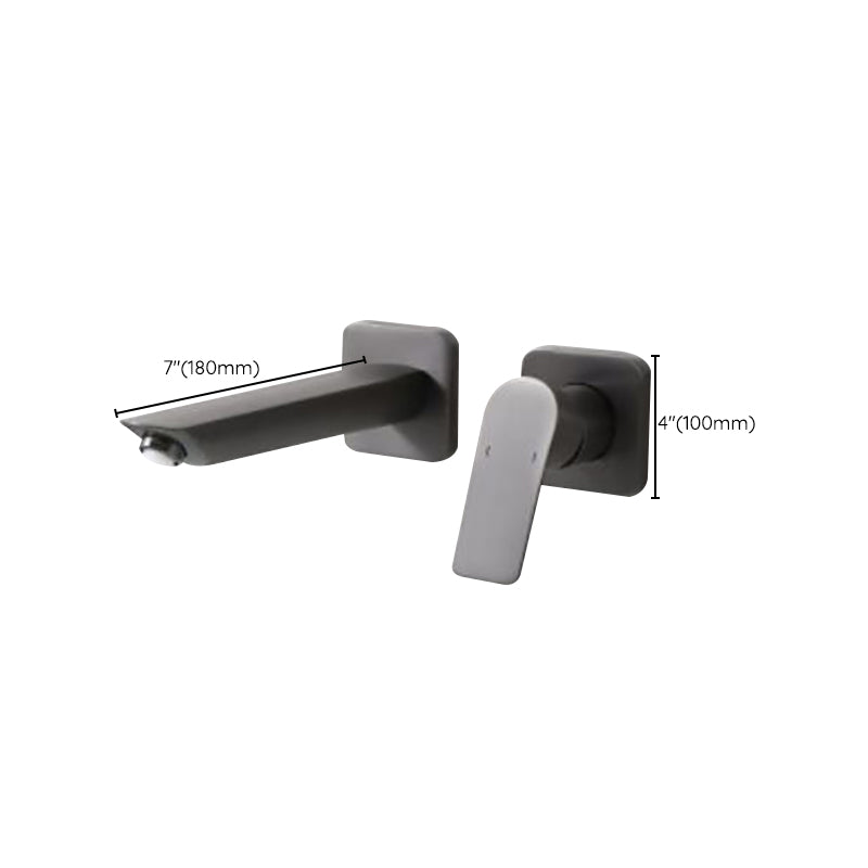 Modern Bathtub Faucet Copper Fixed Lever Handle Wall Mounted Bathroom Faucet