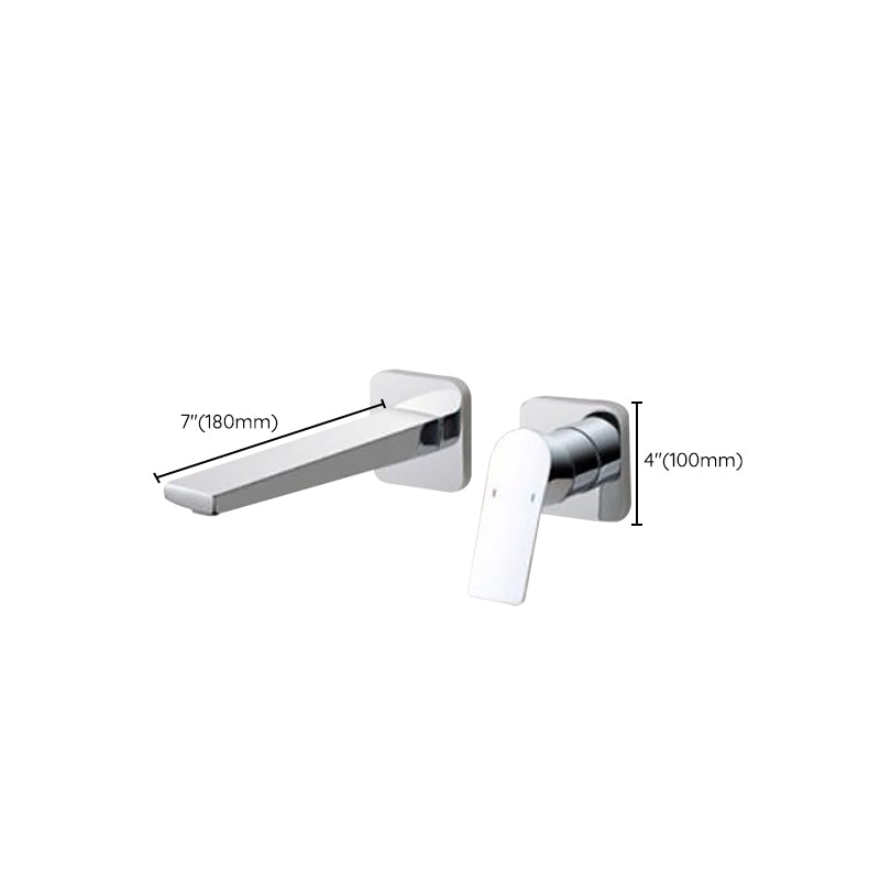 Modern Bathtub Faucet Copper Fixed Lever Handle Wall Mounted Bathroom Faucet