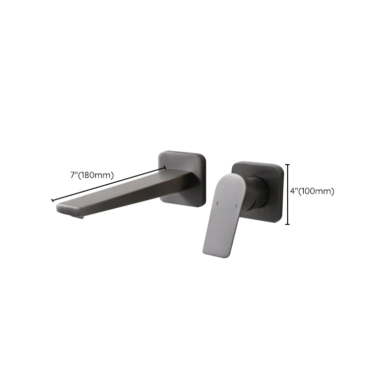 Modern Bathtub Faucet Copper Fixed Lever Handle Wall Mounted Bathroom Faucet