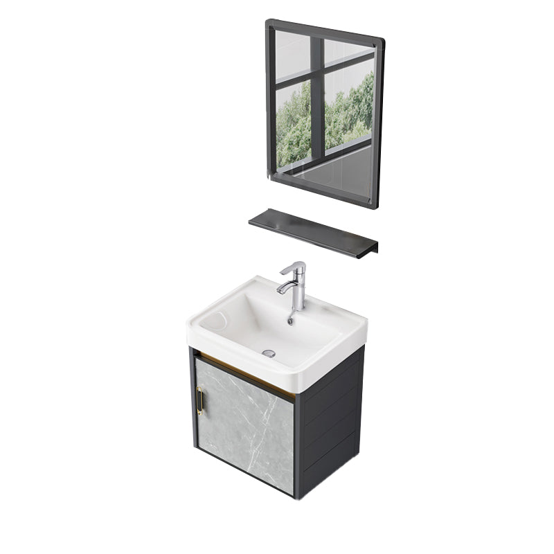 Wall Mounted Vanity Set Drawers Ceramic Sink Faucet Vanity Set with Mirror