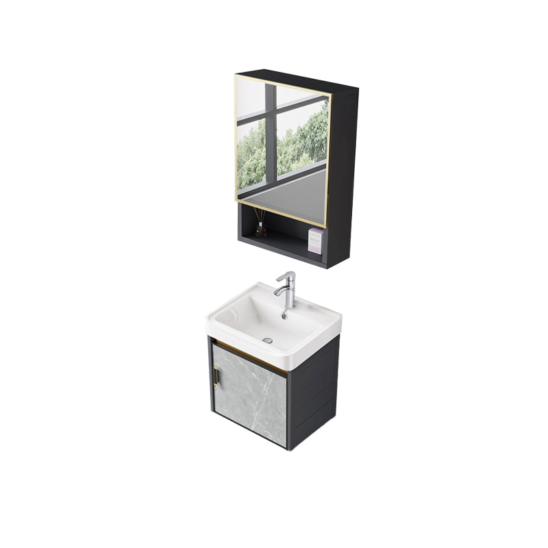 Wall Mounted Vanity Set Drawers Ceramic Sink Faucet Vanity Set with Mirror