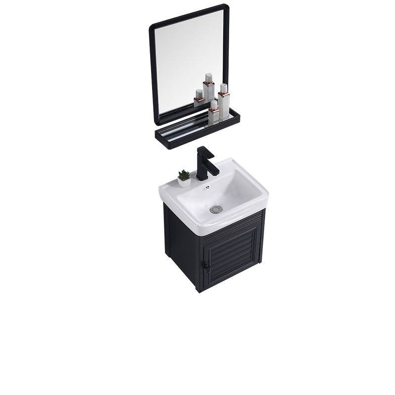 Modern Bathroom Vanity Metal Base Shelving Included Wall-Mounted Space Saver Vanity