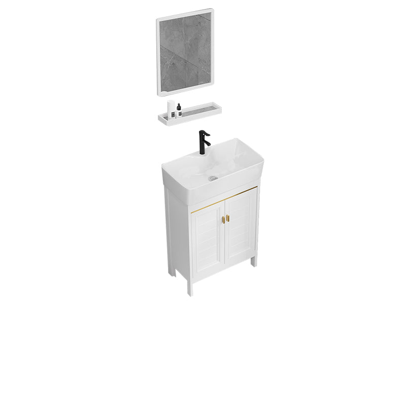 Freestanding Bathroom Vanity Metal Bathroom Sink Vanity with Sink Included