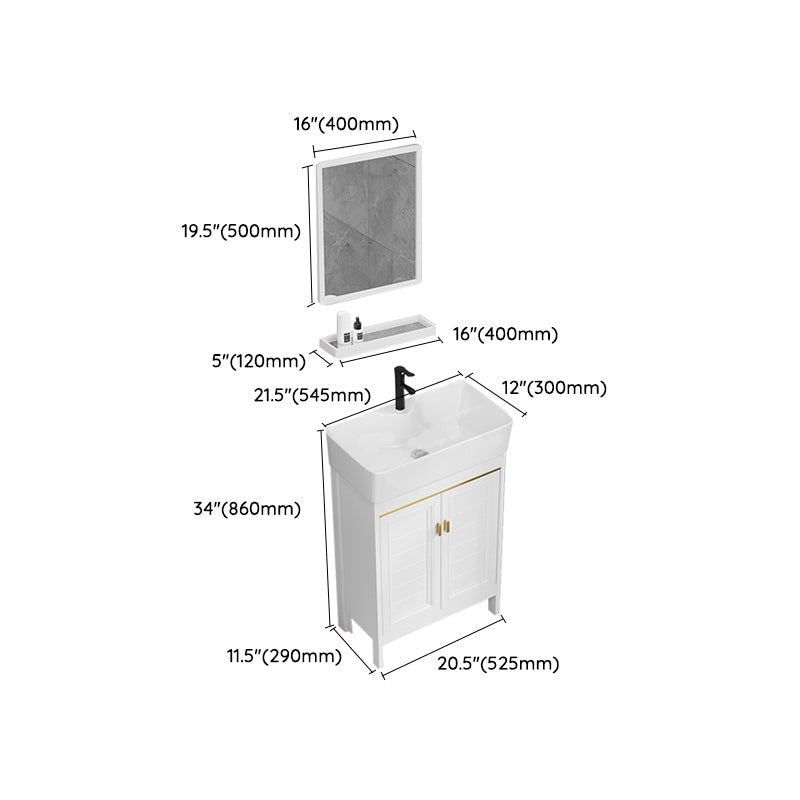 Freestanding Bathroom Vanity Metal Bathroom Sink Vanity with Sink Included