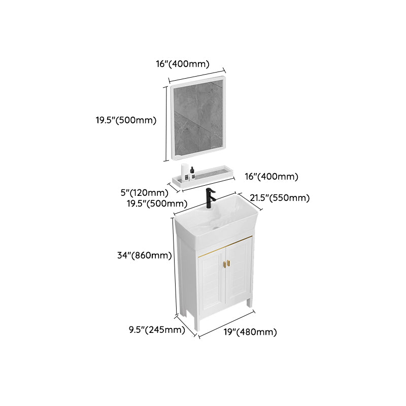 Freestanding Bathroom Vanity Metal Bathroom Sink Vanity with Sink Included