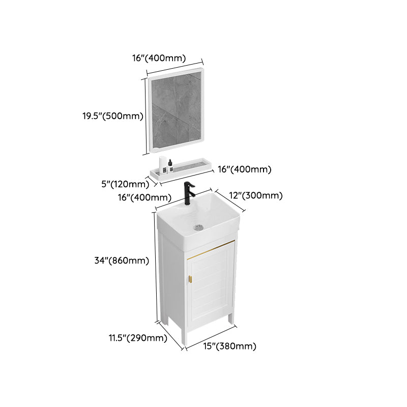 Freestanding Bathroom Vanity Metal Bathroom Sink Vanity with Sink Included