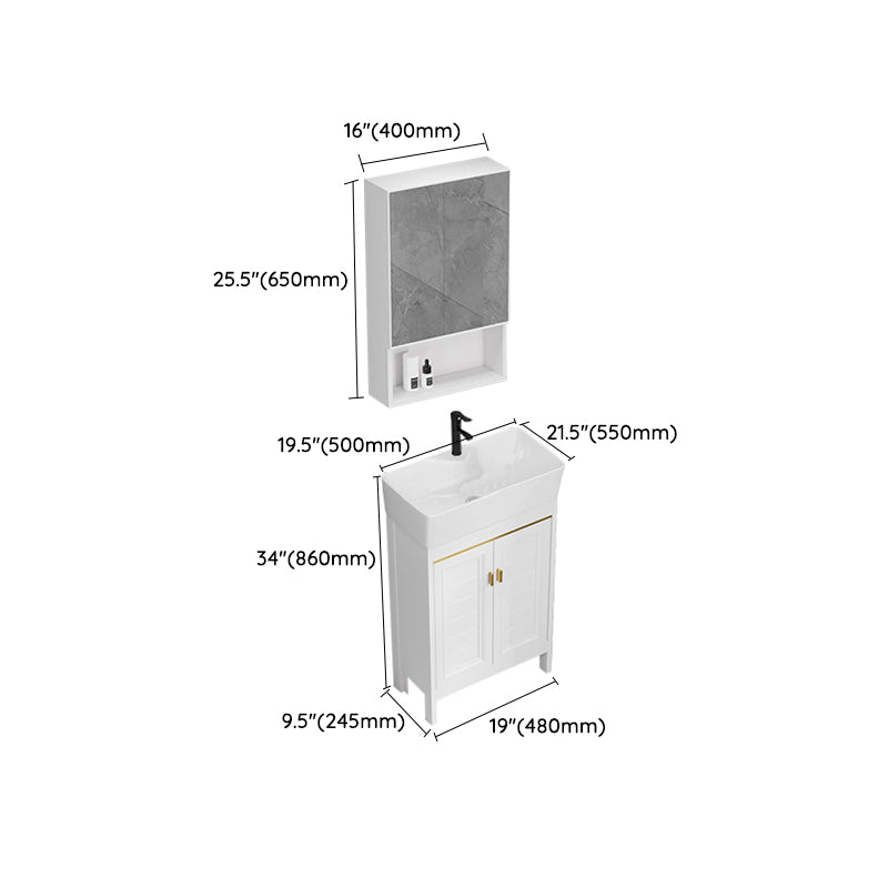 Freestanding Bathroom Vanity Metal Bathroom Sink Vanity with Sink Included