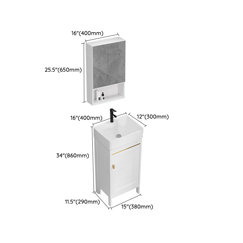 Freestanding Bathroom Vanity Metal Bathroom Sink Vanity with Sink Included