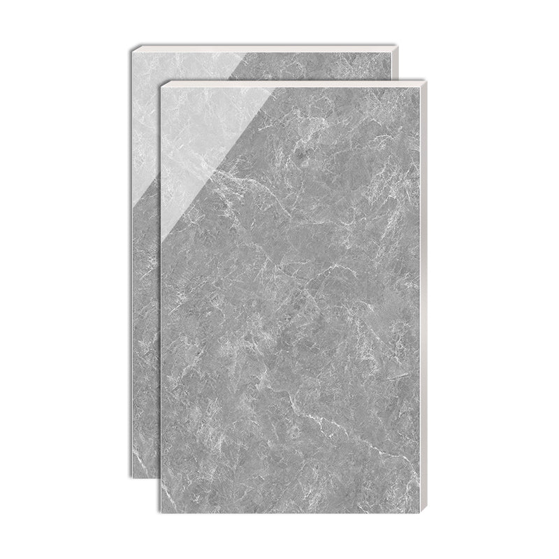 Slip Resistant Floor Tile Straight Edge Polished Marbling Singular Tile