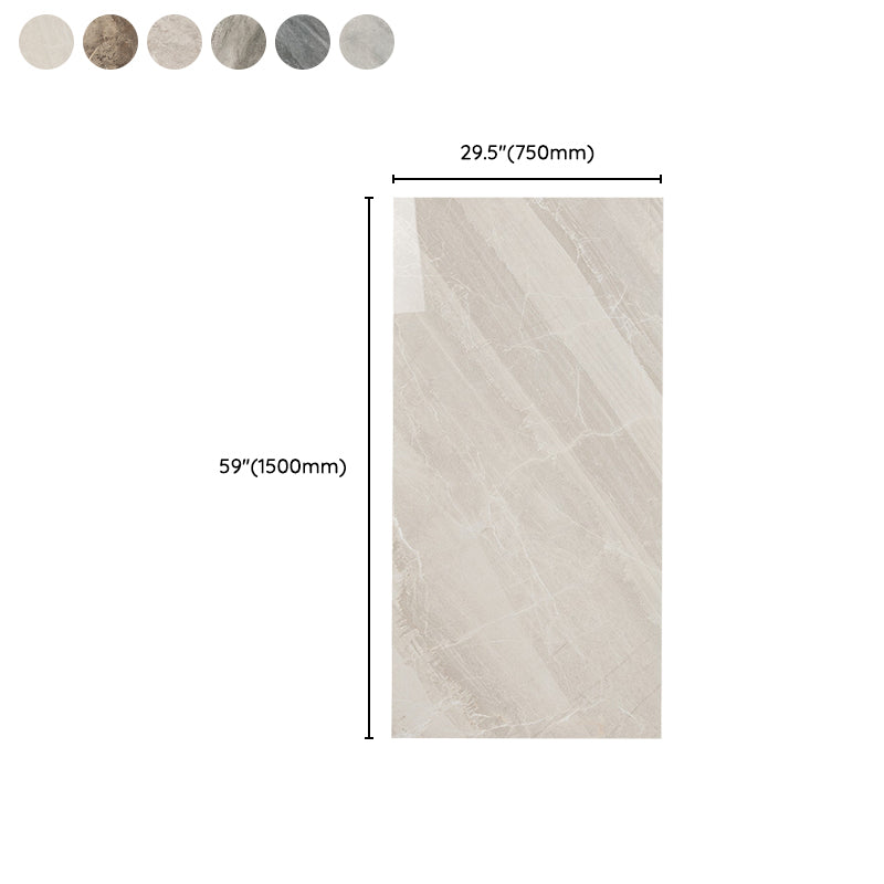 Rectangle Floor Tile Straight Edge Polished Water Resistant Singular Tile