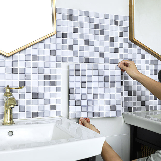 PVC Peel & Stick Mosaic Tile Square Shape Mosaic Tile Wallpaper