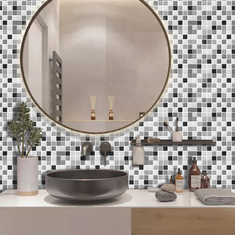 PVC Peel & Stick Mosaic Tile Square Shape Mosaic Tile Wallpaper