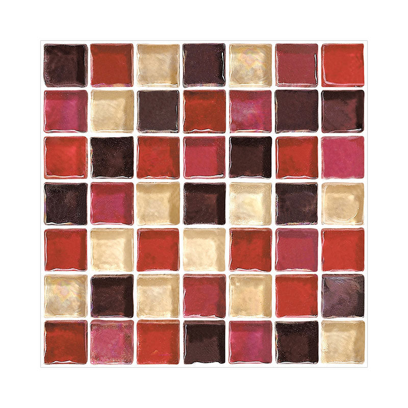 Mosaic Tile Wallpaper PVC Waterproof Peel and Stick Wall Tile with Square Shape