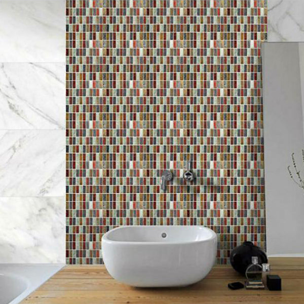 Mosaic Tile Wallpaper PVC Waterproof Peel and Stick Wall Tile with Square Shape