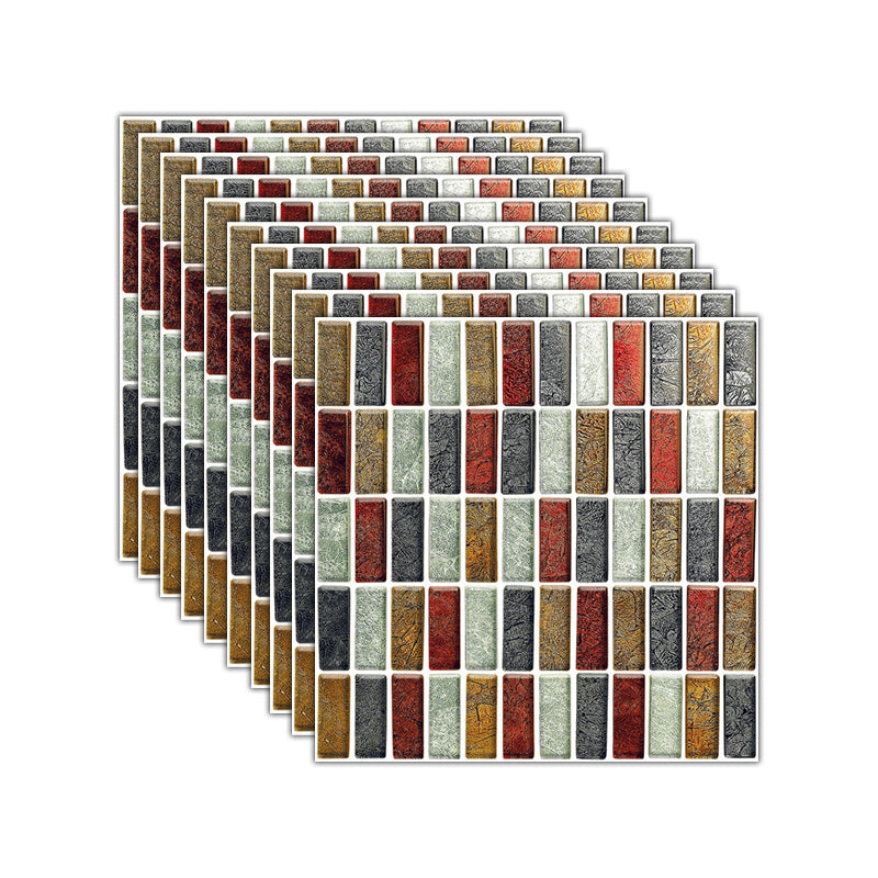 Mosaic Tile Wallpaper PVC Waterproof Peel and Stick Wall Tile with Square Shape