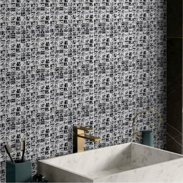 Mosaic Tile Wallpaper PVC Waterproof Peel and Stick Wall Tile with Square Shape