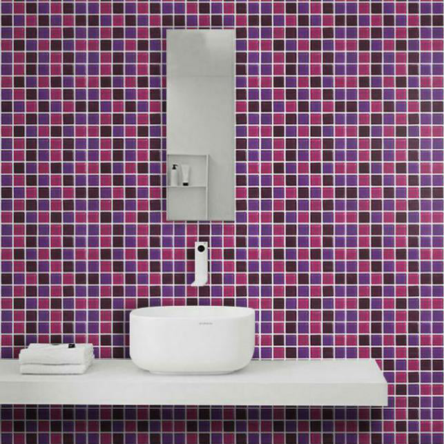 Mosaic Tile Wallpaper PVC Waterproof Peel and Stick Wall Tile with Square Shape