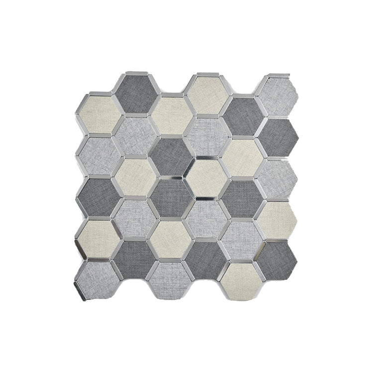 Mosaic Tile Wallpaper Hexagonal Shape Peel and Stick Backsplash