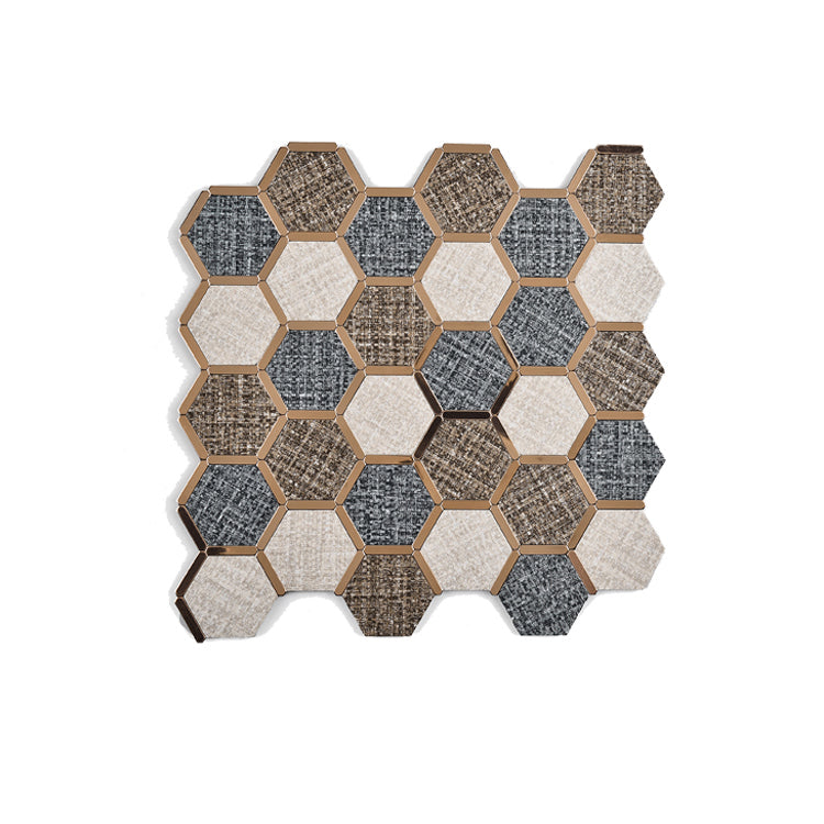 Mosaic Tile Wallpaper Hexagonal Shape Peel and Stick Backsplash