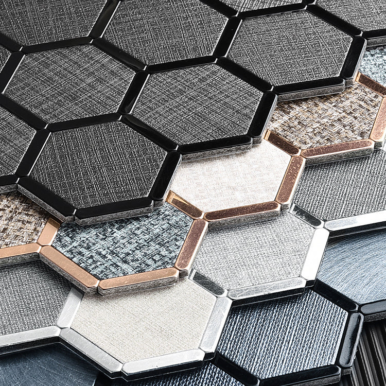 Mosaic Tile Wallpaper Hexagonal Shape Peel and Stick Backsplash