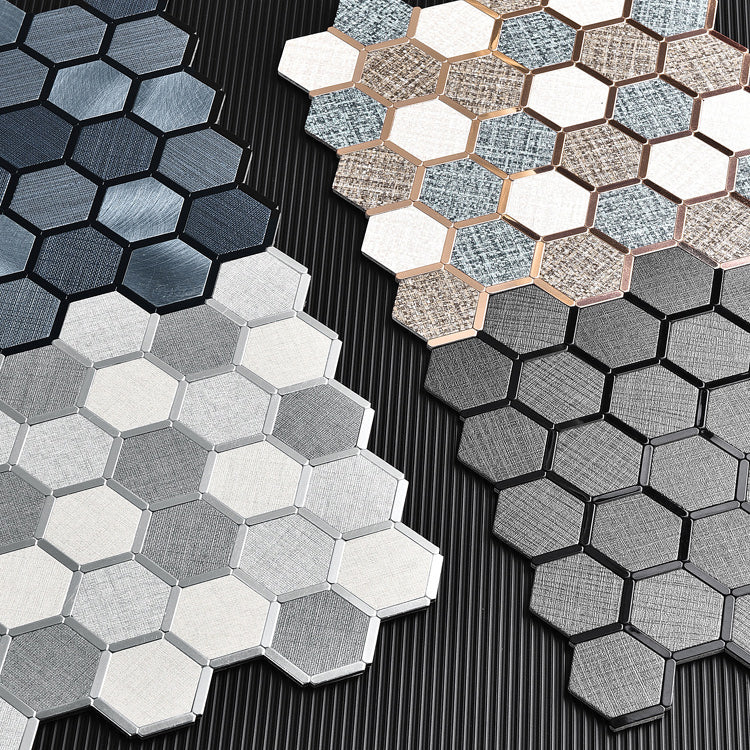 Mosaic Tile Wallpaper Hexagonal Shape Peel and Stick Backsplash